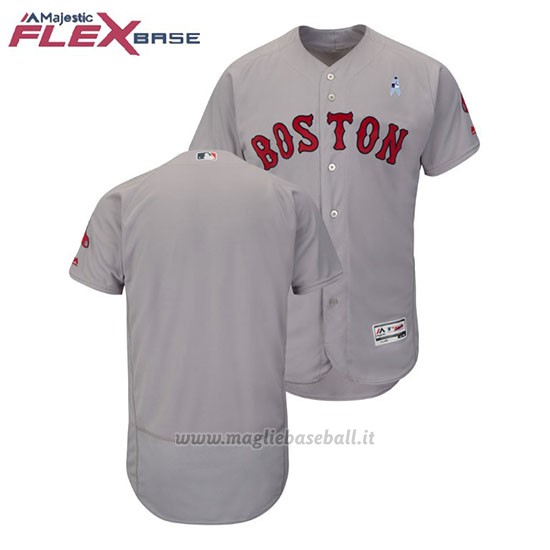 Maglia Baseball Uomo Boston Red Sox Grigio 2018 Dia del Padre Flex Base